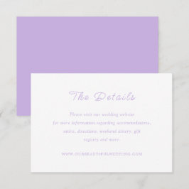Cartão De Informações Casamento Clássico do eterno Lilac
