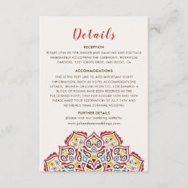 Cartão De Informações Casamento Clássico Geométrico de Mandala