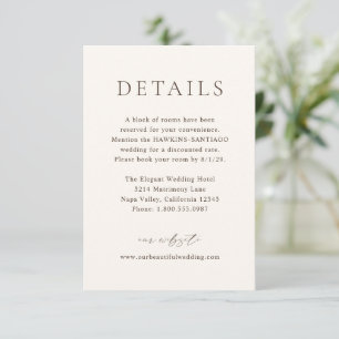 Cartão De Informações Casamento clássico marfim elegante