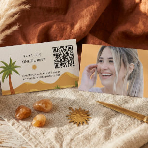 Cartão De Informações Casamento clássico viral boho deserto de terracota