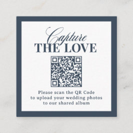 Cartão De Informações Casamento Código QR Azul Marinho Clássico Capture 