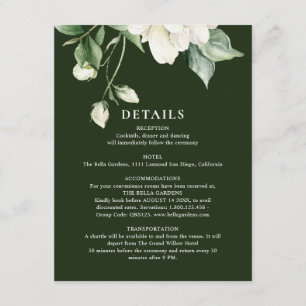 Cartão De Informações Casamento Código QR em Marfim Rosa & Eucalipto Ver