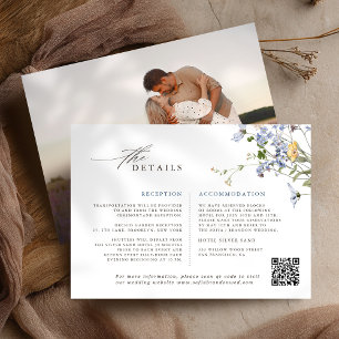 Cartão De Informações Casamento Colorido de Primavera Wildflower Meadow 