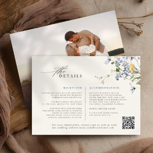 Cartão De Informações Casamento Colorido de Primavera Wildflower Meadow