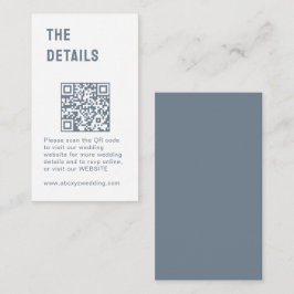 Cartão De Informações Casamento com Código QR Minimalista do Chic Dusty