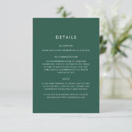 Cartão De Informações Casamento com Elegante Minimalismo de Eucalipto Ve