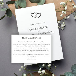 Cartão De Informações Casamento com Elementos Simples Modernos e Elegant