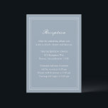 Cartão De Informações Casamento com Eterno Azul Tradicional<br><div class="desc">Cartão de cerimônia de casamento elegante com um design simples e clássico.</div>