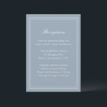 Cartão De Informações Casamento com Eterno Azul Tradicional<br><div class="desc">Cartão de cerimônia de casamento elegante com um design simples e clássico.</div>