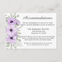 Cartão De Informações Casamento com Flores de Lavanda Roxas