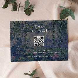 Cartão De Informações Casamento com Lírios de Água de Monet