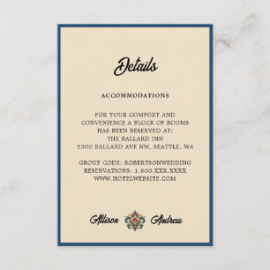 Cartão De Informações Casamento com Rosemaling Norueguesa Detalhes do