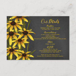 Cartão De Informações Casamento com Susan de flor silvestre Black Eyed