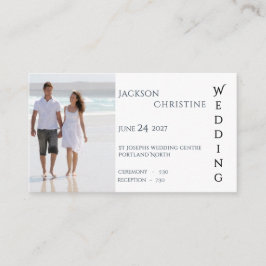 Cartão De Informações Casamento com Tipografia Serifada Decorativa Moder