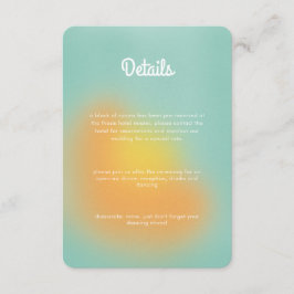 Cartão De Informações Casamento Cor - de - Gradiente Mint Orange