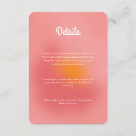 Cartão De Informações Casamento Cor-de-laranja Cor Cor-de-Ombre Cor Únic