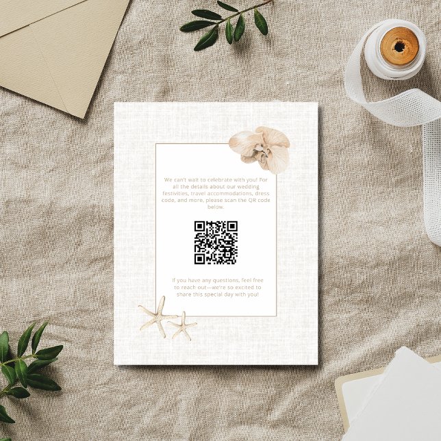 Cartão De Informações Casamento Costeiro Elegance Seaside (Coastal Elegance Seaside Wedding Enclosure Card)