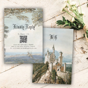 Cartão De Informações Casamento da Floresta Russa do Castelo de Fairytal