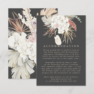 Cartão De Informações Casamento da Selva Floral de Grama de Creme de Car