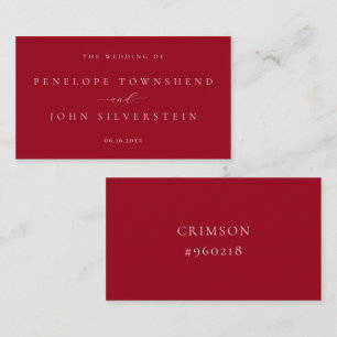 Cartão De Informações Casamento de amostra de cores de escrita de cores