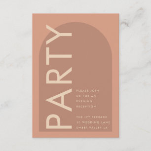 Cartão De Informações Casamento de Arch Terracotta Pampas Boho Desert Co