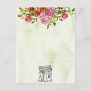 Cartão De Informações Casamento De Arco Francês Floral Por Watercolor