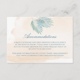 Cartão De Informações Casamento de Areia e Palms Beach