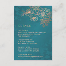 Casamento de Arte de Linha Floral em Rose Gold e A