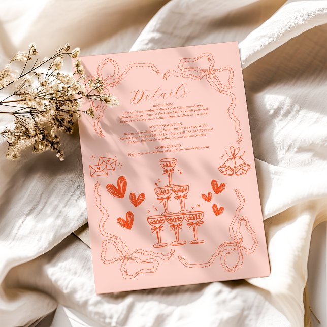 Cartão De Informações Casamento de Arte Retroativa (Criador carregado)