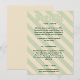 Cartão De Informações Casamento de Boho Colorido de Onda Colorida Retro 