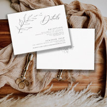 Casamento de Caligrafia Branca/Preta Minimalista M