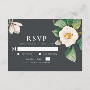 Cartão De Informações Casamento de Camellia Japonesa Minimalista RSVP