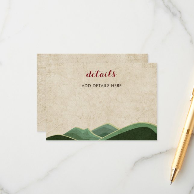 Cartão De Informações Casamento de Camping Rústico (Frente/Verso In Situ)