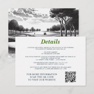 Cartão De Informações Casamento de Casal de Golfe