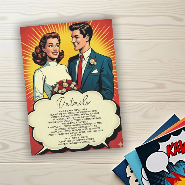 Cartão De Informações Casamento de Casal Romântico Vintage em Estilo de  (Criador carregado)