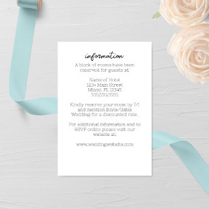 Cartão De Informações Casamento de Cavalo de Mar com Aquarela