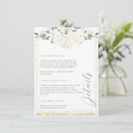 Cartão De Informações Casamento de Charm Green Wildflower Elegante