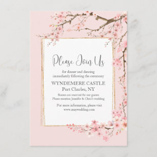 Cartão De Informações Casamento de Cherry Blossom
