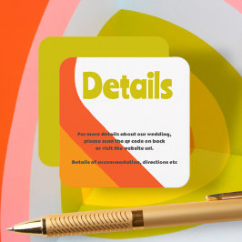 Cartão De Informações Casamento de Citrino Retro Ousado