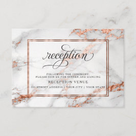 Cartão De Informações Casamento de Cobre e Mármore Elegância Ousada