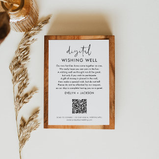 Cartão De Informações Casamento de Código QR de Wishing de STELLA