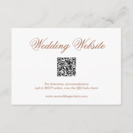 Cartão De Informações Casamento de Código QR Formal de Terracotta Tradic