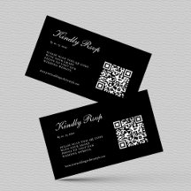 Casamento de Código QR RSVP Preto Elegante