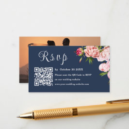 Cartão De Informações Casamento De Código Qr Rsvp Rsvp De Fotografia Cor