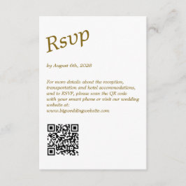 Cartão De Informações Casamento de Código QR Simples Elegante Floral Cor