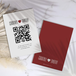 Cartão De Informações Casamento de Coração Minimalista