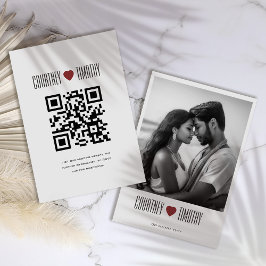 Cartão De Informações Casamento de Coração Minimalista