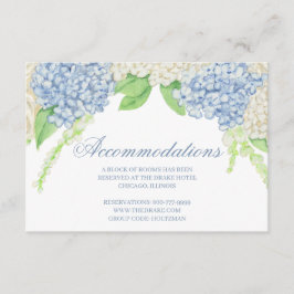 Cartão De Informações Casamento de Crest de Hydrangea Azul e Branco