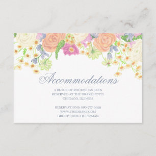 Cartão De Informações Casamento de Crest do Festa Floral de Watercolor