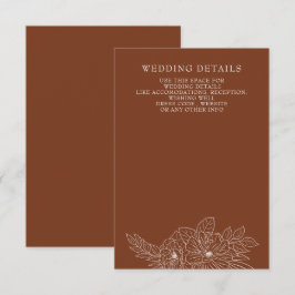 Cartão De Informações Casamento de Desenho Floral Elegante Mínimo